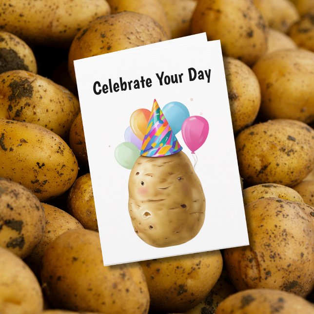 Carte Drôle cadeau d'anniversaire de pomme de terre avec (Créateur téléchargé)