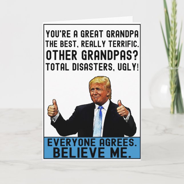 Carte Drôle cadeau de Fête des pères Trump pour grand-pè (Devant)