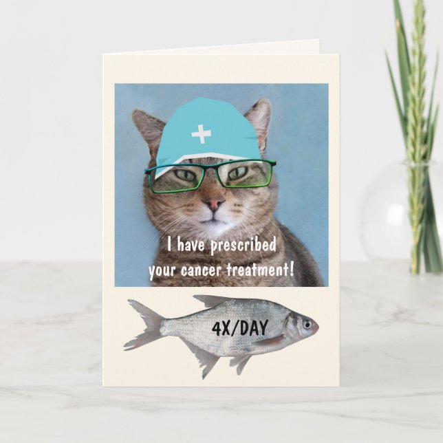 Carte Drôle Cancer Doctor Chat (Devant)
