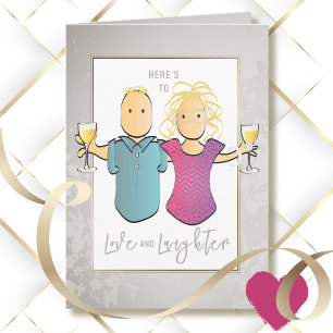 Carte Drôle Caricature de la femme mariée pour l'anniver