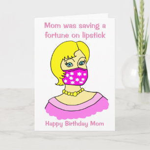 Carte Drôle Cartoon Masque Visage Blonde Lipstick Blonde