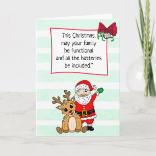Carte Drôle Cartoon Père Noël et Reindeer Noël 