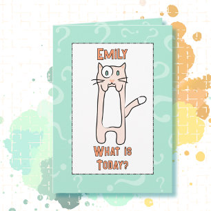Carte Drôle Cat Kitten Dessin Humoristique Anniversaire
