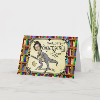 Carte Drôle Charlotte Bronte Saurus Dinosaur Lecteur de 