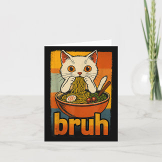 Carte Drôle Chat Manger Japonais Ramen Noodles Hommes Fe