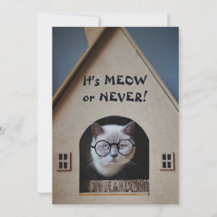 Carte Drôle Chat Porter des lunettes C'est Meow ou Jamai