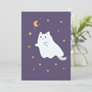 Carte Drôle chats de dessin animé avec balais, citrouill