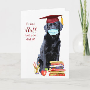 Carte Drôle Chien C'Était Ruff Graduation Félicitations