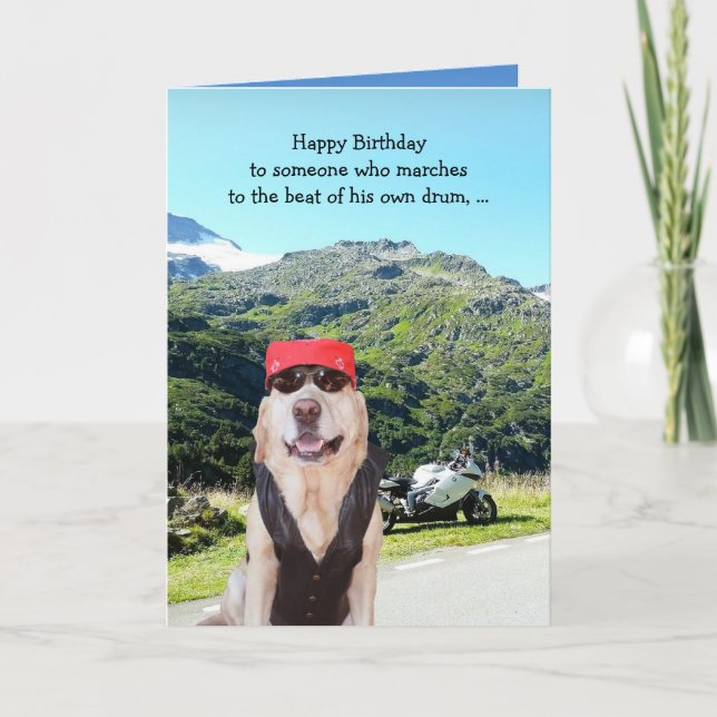 Carte Drôle Chien/Lab Jeudi pour Homme Biker (Devant)