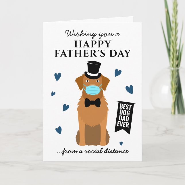 Carte Drôle Chien Papa Golden Retriever Happy Fête des p (Devant)