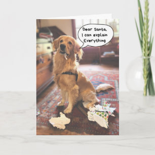 Carte Drôle Chien Père Noël Je Peux Expliquer Tout Noël