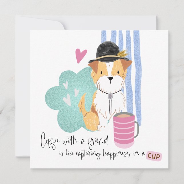 Carte Drôle Citation De Café Cute Terrier Pal Toute Occa (Devant)