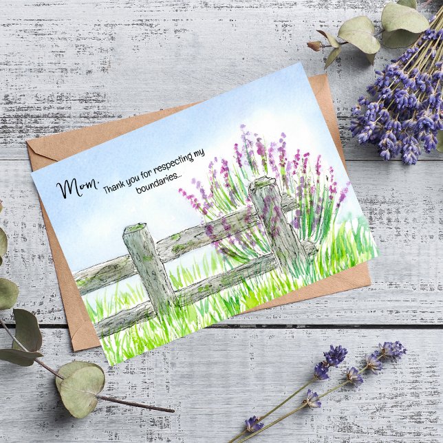 Carte Drôle clôture d'aquarelle avec Lavender fête des m (Créateur téléchargé)