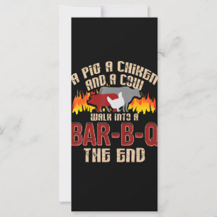 Carte Drôle Cochon Poulet Barre de Vache B Q Barbecue Ch