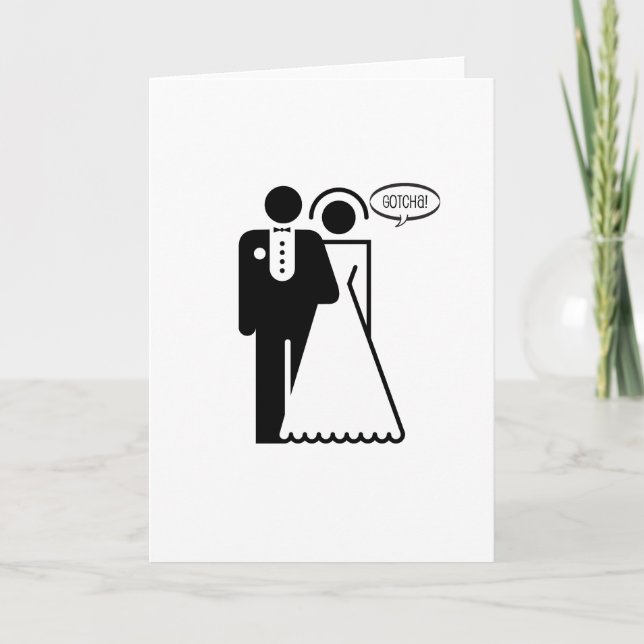 Carte Drôle, "Couple mariage" Gotcha ! design (Devant)