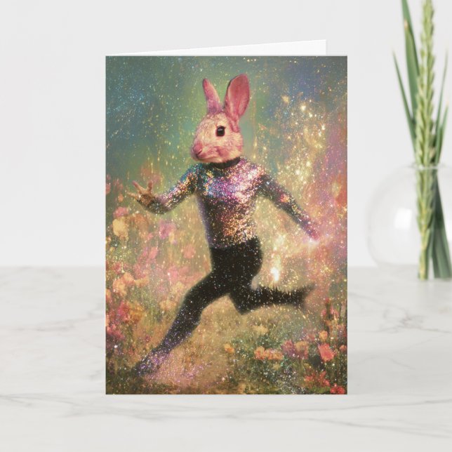 Carte Drôle Coureur Rabbit Toutes les Occasions (Devant)