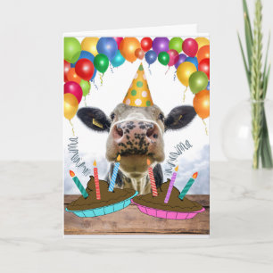Carte Drôle Cow Pies Herd C'Était Yan Anniversaire 