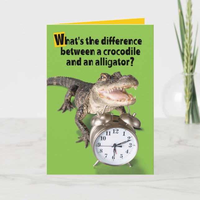 Carte Drôle Crocodile Versets Alligator Vous Voir Bientô (Devant)