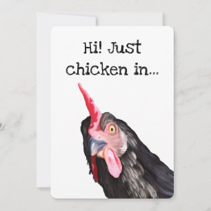 Carte Drôle Curieux Poulet À L'Enregistrement