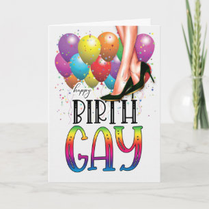 Carte drôle d'anniversaire GAY Femme Blanche Jambe