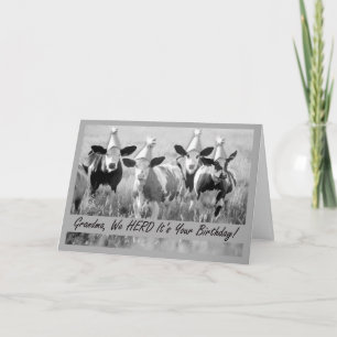 Carte drôle d'anniversaire pour grand-mère avec de