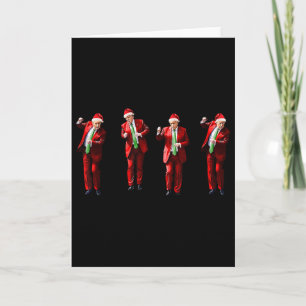 Carte Drôle danse Trump Père Noël Noël Xmas Pyjama
