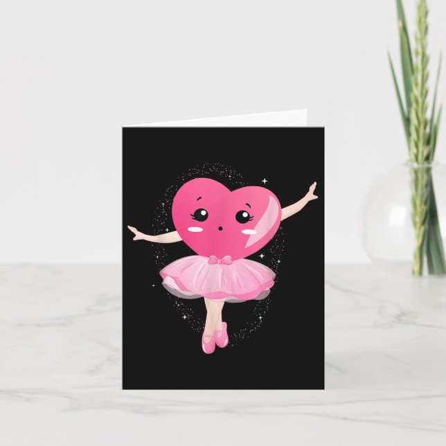 Carte Drôle de ballet de coeur Danser Joyeux Valentines  (Devant)
