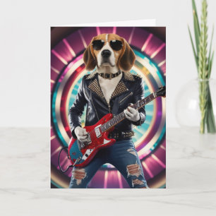 Carte drôle de Beagle Rock Star