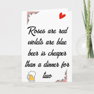 Carte drôle de bière anti Saint-Valentin