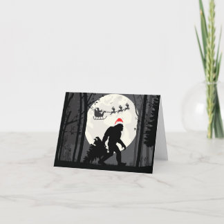 Carte Drôle de Bigfoot de Noël avec le Père Noël dans la