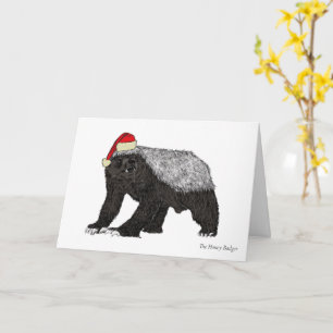 Carte Drôle de blaireau méchant père Noël Noël Animal