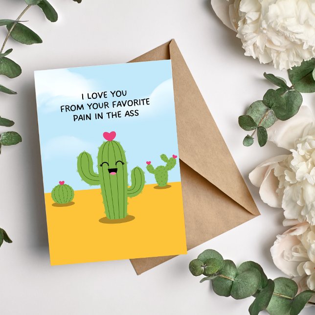 Carte drôle de cactus pour dire je t'aime de la pa (Créateur téléchargé)