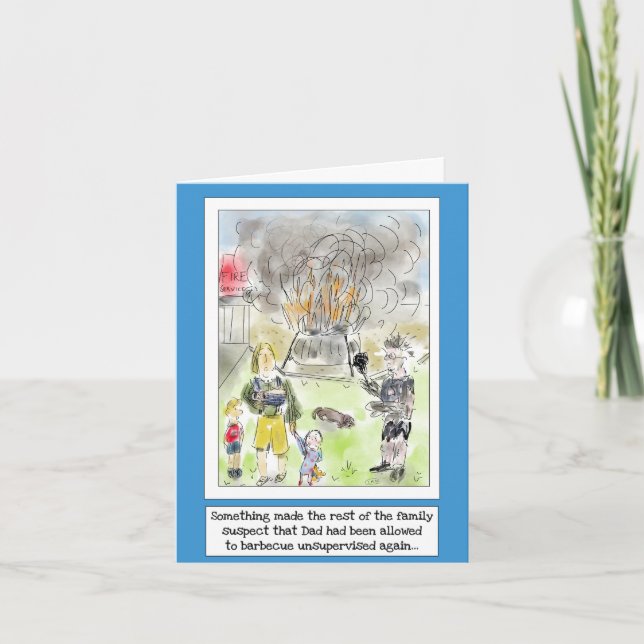 Carte drôle de carte de cuisine BBQ pour Papa (Devant)
