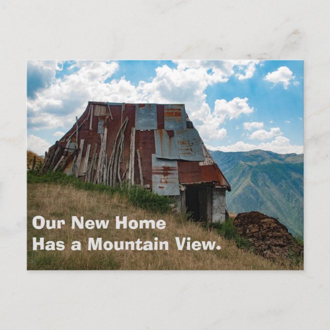 Carte drôle de changement d'adresse : Toit de tôle (Devant)