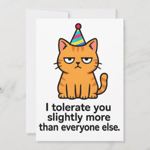 Carte drôle de chat - Amitié Merci