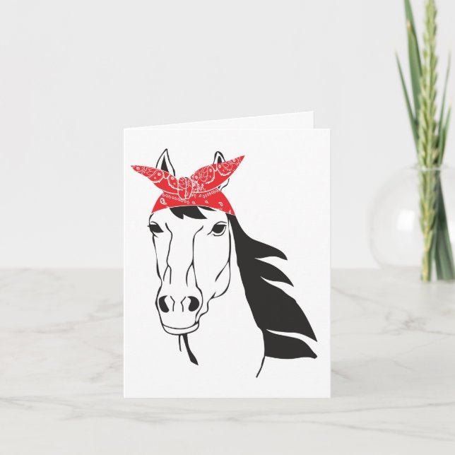 Carte Drôle de Cheval Pense à Toi, Bonjour, Tu Me Manque (Devant)