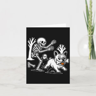 Carte Drôle de chien squelette Halloween Saison effrayan