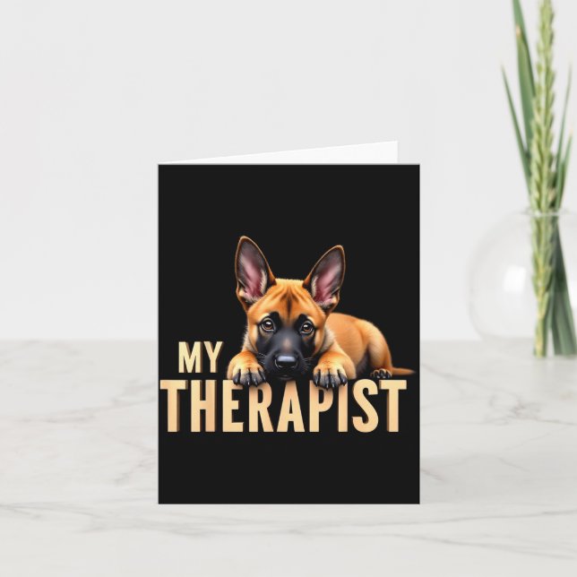 Carte Drôle de chiot Malinois Mon Therast Berger belge D (Devant)