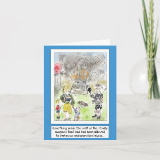 Carte drôle de cuisine BBQ de dessin animé pour Pa