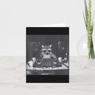 Carte Drôle de Dj Raton laveur House Party Son Tech Musi