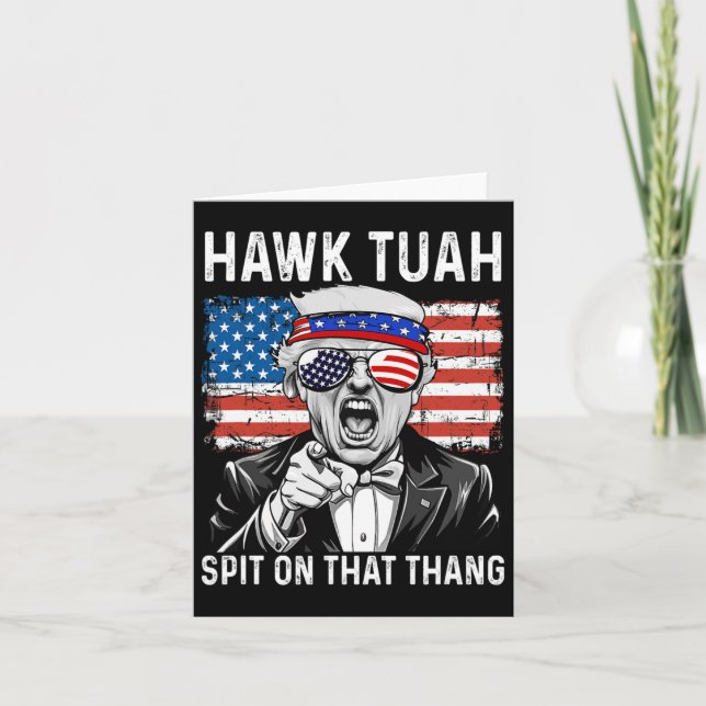Carte Drôle de faucon Trump Tuah - Crache sur ce truc Me (Devant)