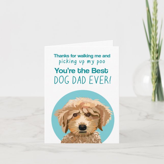 Carte drôle de Fête des Pères pour papa chien cani (Devant)