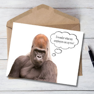 Carte drôle de gorille pour l'anniversaire du patr