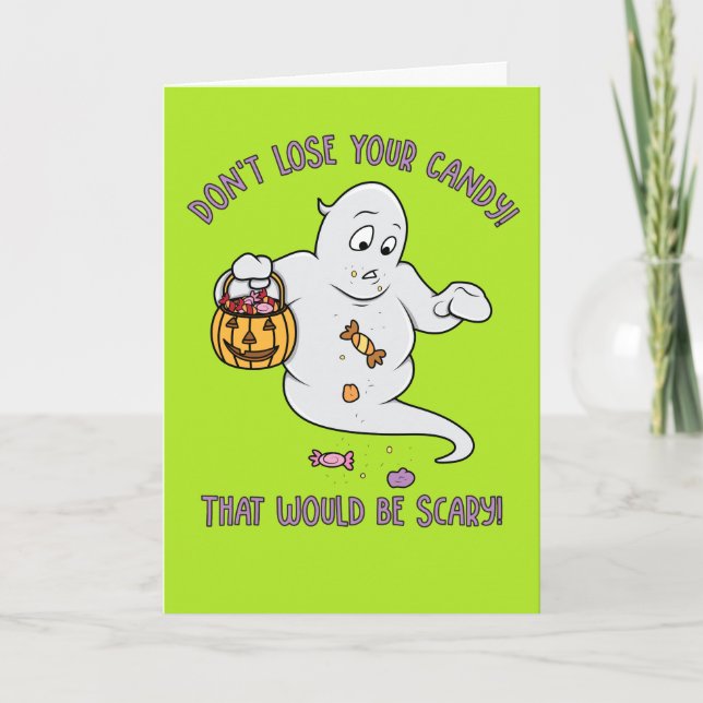 Carte drôle de Halloween de fantôme de bande (Devant)