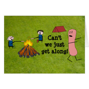 Carte drôle de hot dog de camping
