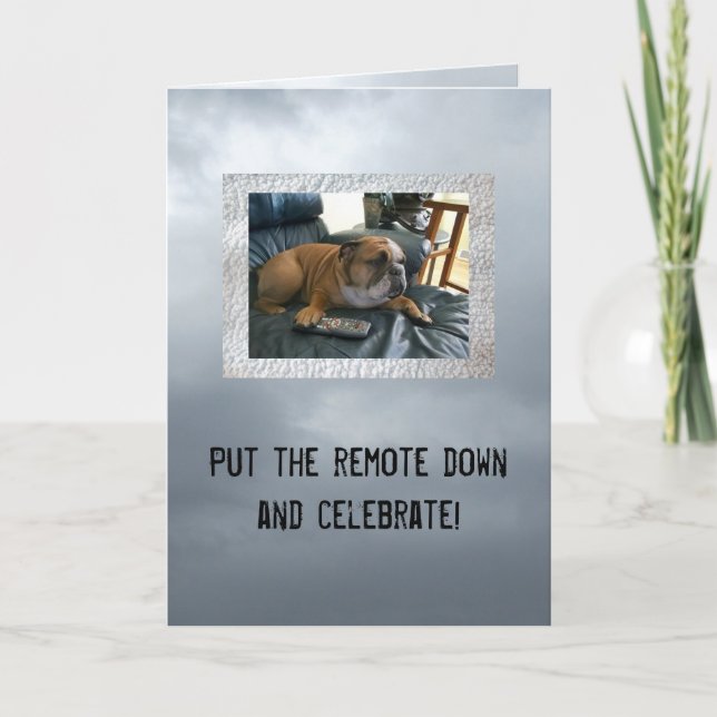 Carte drôle de joyeux anniversaire de bouledogue (Devant)