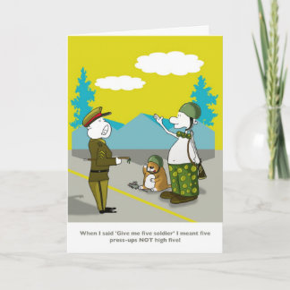 Carte drôle de joyeux anniversaire de soldat