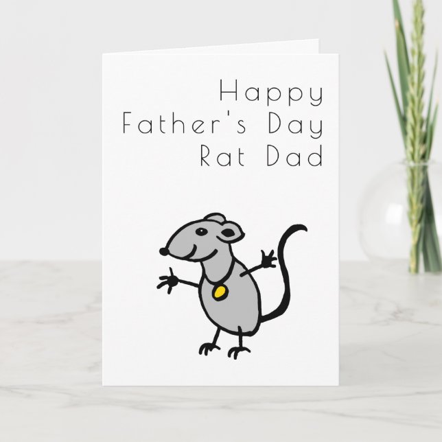 Carte Drôle de la Fête des pères du rat (Devant)