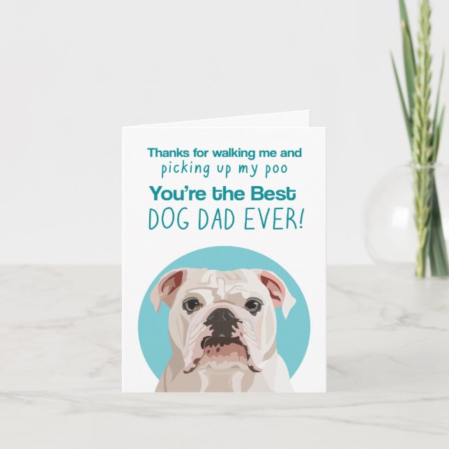 Carte drôle de la fête des pères pour Bouledogue A (Devant)