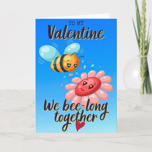 Carte drôle de la Saint-Valentin We Bee-long Toget (Devant)